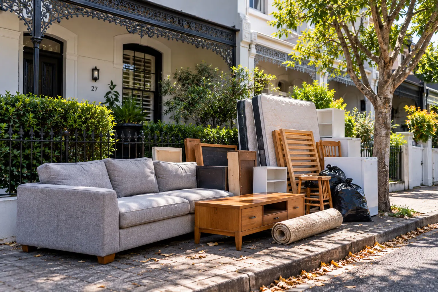 Old furniture removed from a terrace house in Balmain