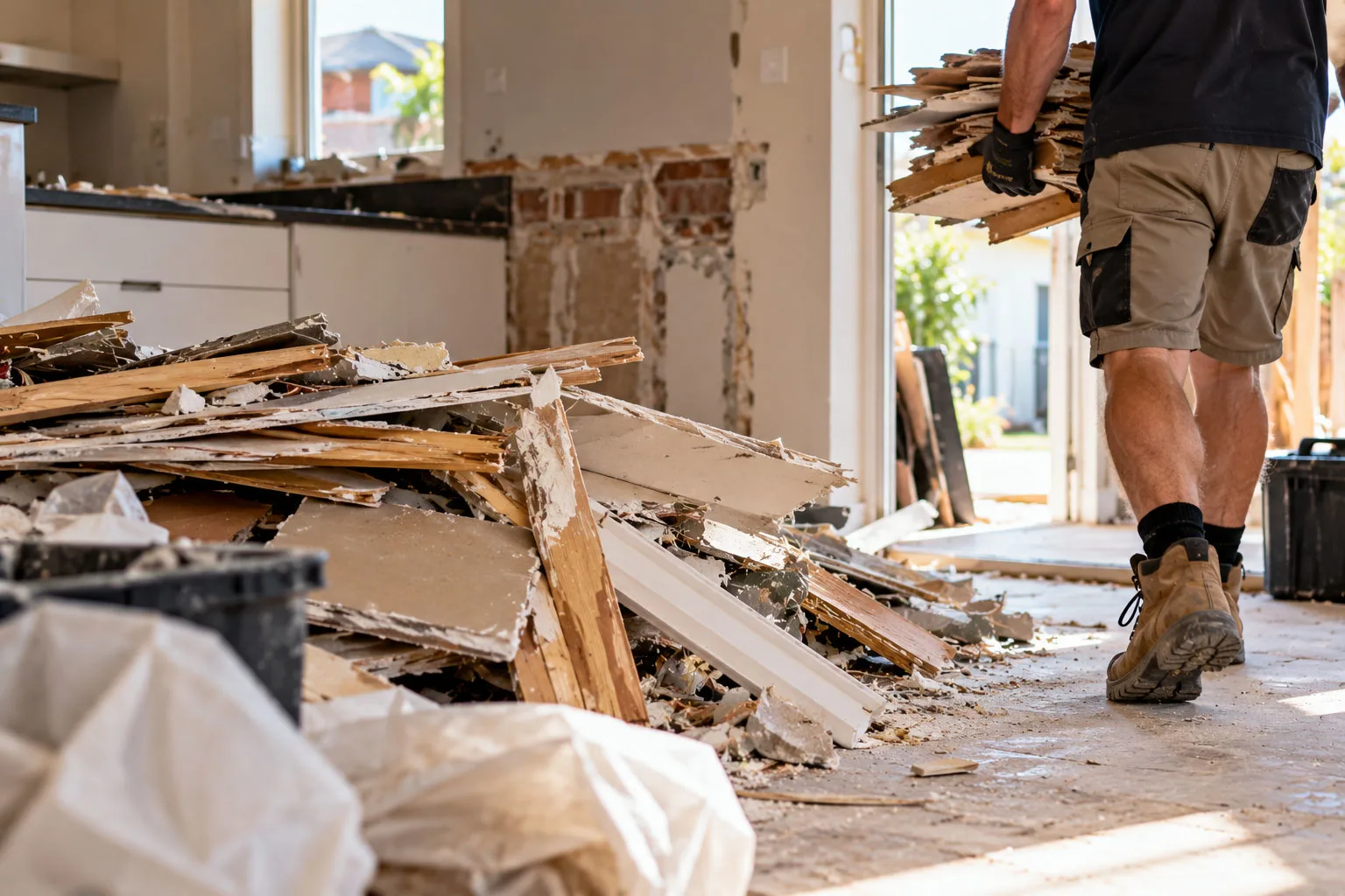 Renovation debris removed from a unit in Parramatta